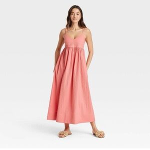 a new day | Dresses | Nwt Seersuckerelegant Pink Maxi Aline Dress By A New  Day | Poshmark